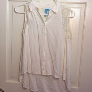 White button up shirt.